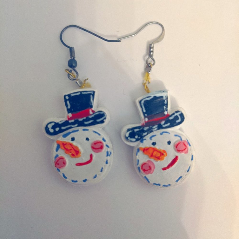 *3 for $20! Handmade Snowman Earrings